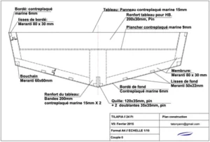 Plan d'une coupe par le bureau d'études d'architecture naval Lignes marines