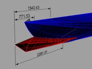 Etude d'un bulbe par le bureau d'études d'architecture naval Lignes marines