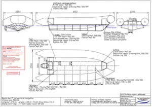 Plan structure par le bureau d'études d'architecture naval Lignes marines