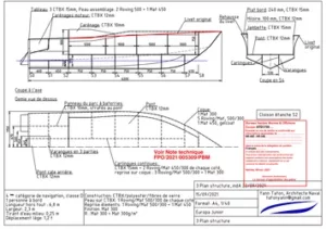 Plan structure par le bureau d'études d'architecture naval Lignes marines