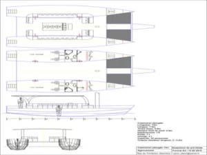 Esquisse catamaran de plongée